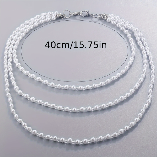 Three-Layer Pearl Shoulder Chain