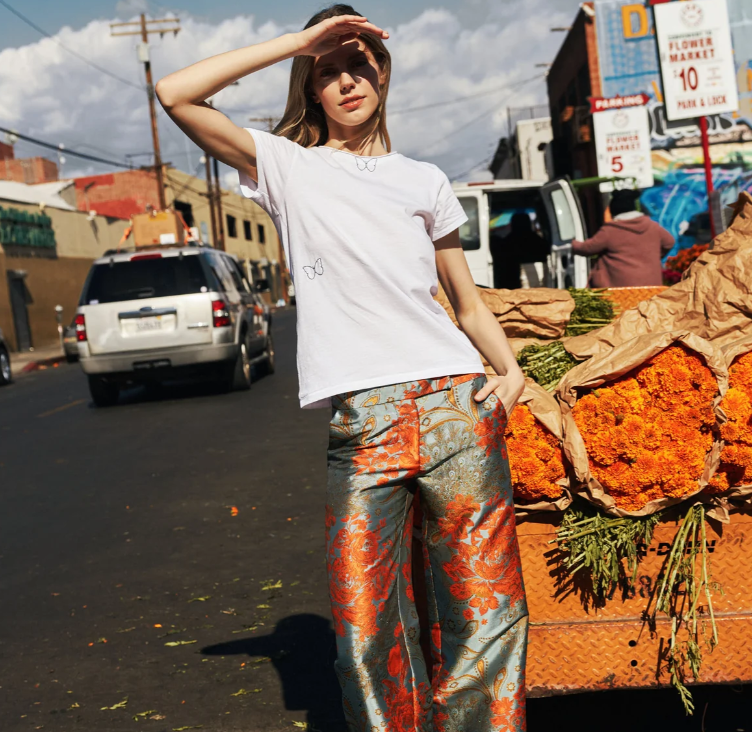 Embroidered Butterfly Cotton Tee