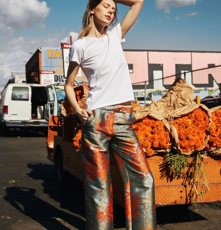 Embroidered Butterfly Cotton Tee