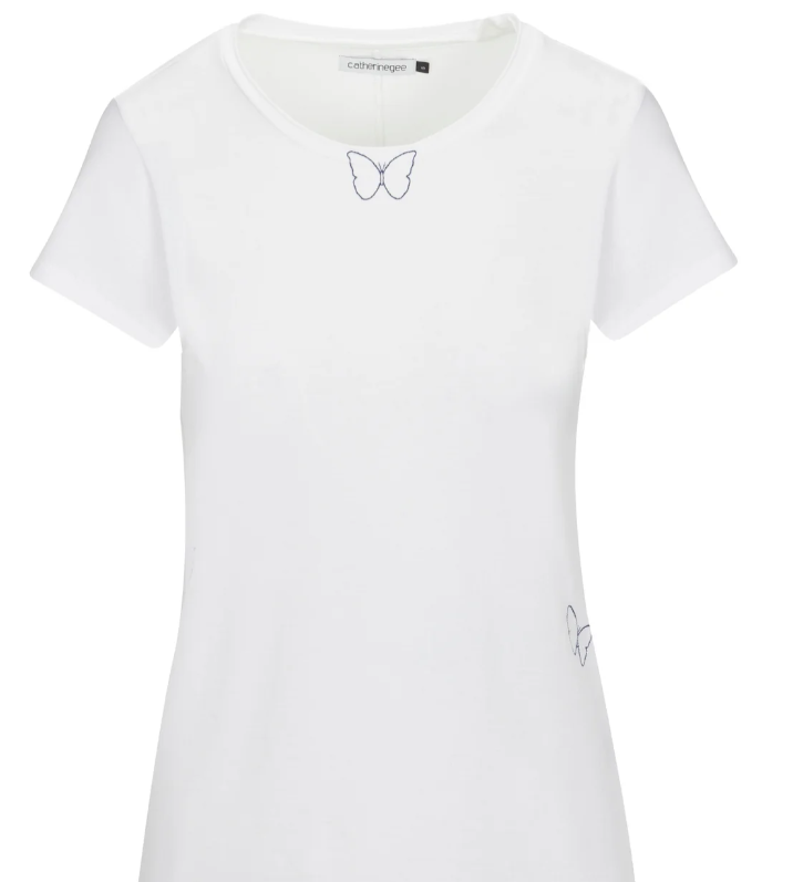 Embroidered Butterfly Cotton Tee