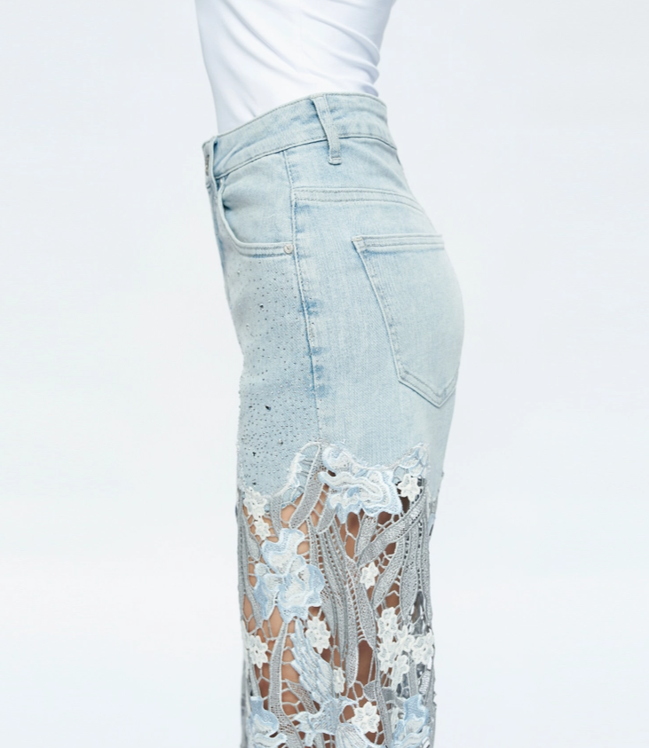 Showstopper Lace Sparkle Jeans (3 Colors)