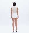 Mid Rise Fray Hem Denim Shorts