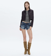 Super Low-Rise Denim Shorts with Frayed Hem
