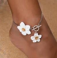 Hawaiian Bloom Anklet Silver