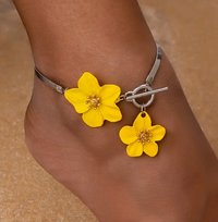 Hawaiian Bloom Anklet Silver