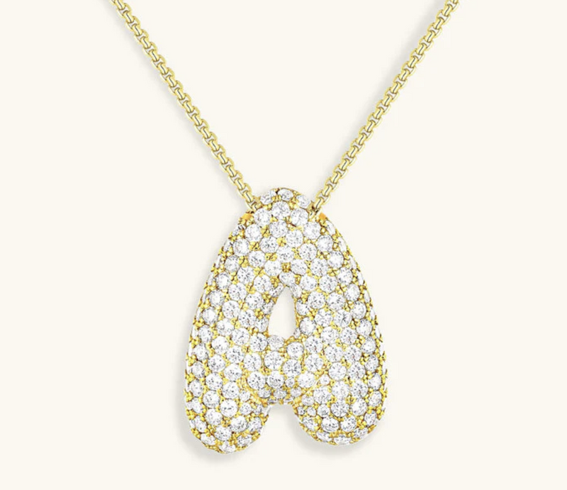 Sparkle Hailey Bubble Initial Necklace