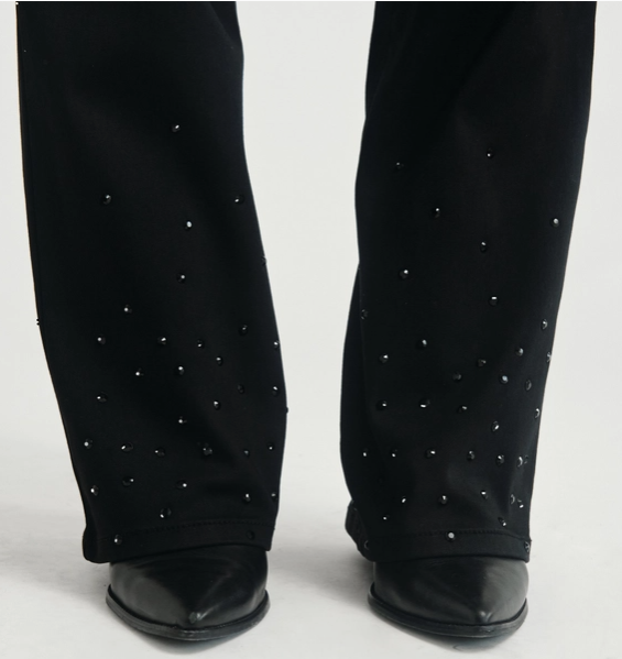 Better Butter 33" Slim Bootcut w/BLK Crystals at bottom