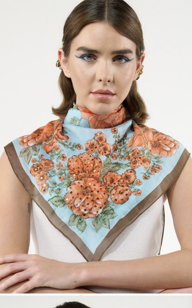 Beauty Hand Embellished Bandana Scarf