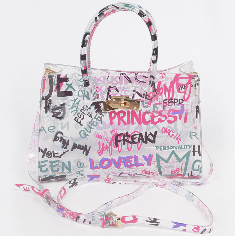 Concert Series Graffiti Satchel Bag - See Through