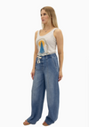 Chambray Wide Leg Pant w/ Drawstring in Tilt 32"