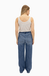 Chambray Wide Leg Pant w/ Drawstring in Tilt 32"