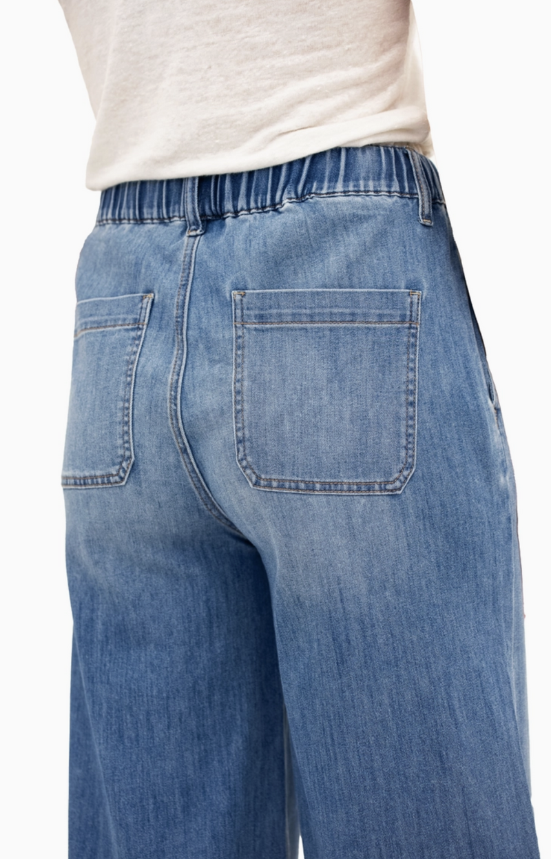 Chambray Wide Leg Pant w/ Drawstring in Tilt 32"