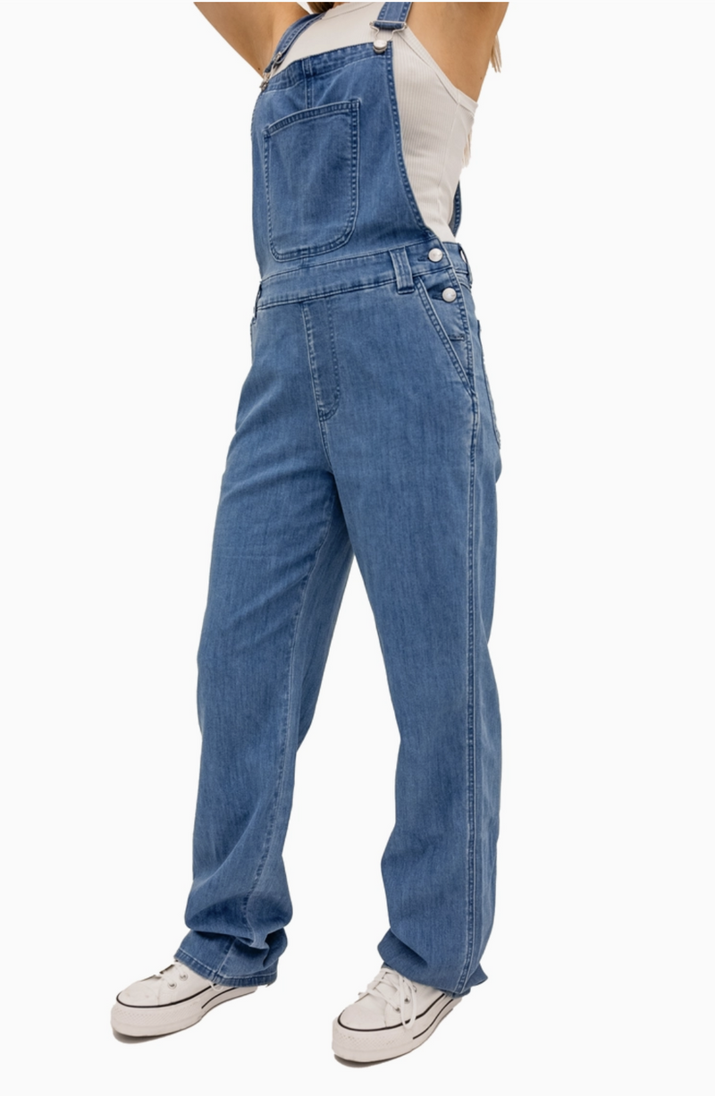 Chambray Slim Fit Overalls 34"