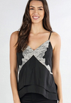 Silky Ruffle Lace Insert Camisole