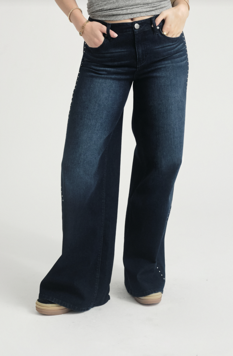 33" HR Wide Leg with Stud Details
