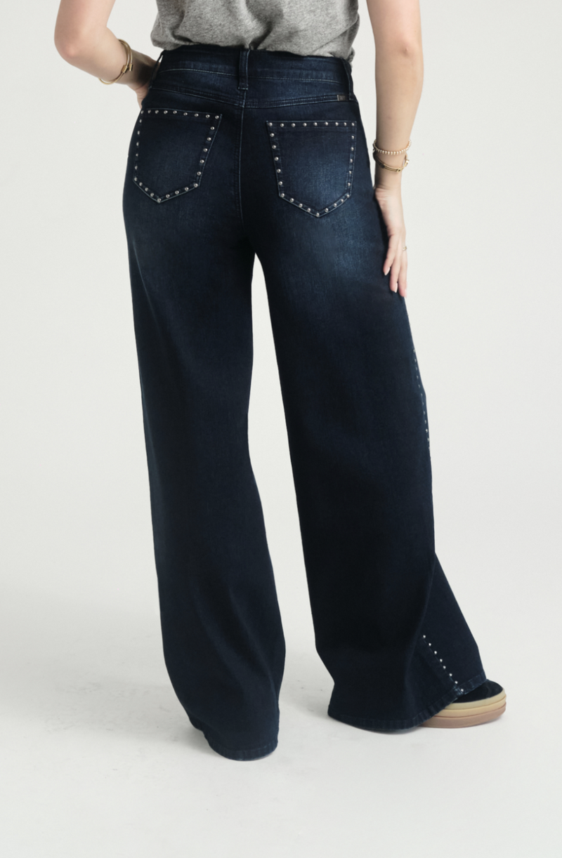 33" HR Wide Leg with Stud Details