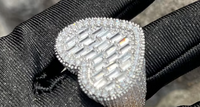 Iced Out Baguette Heart Ring