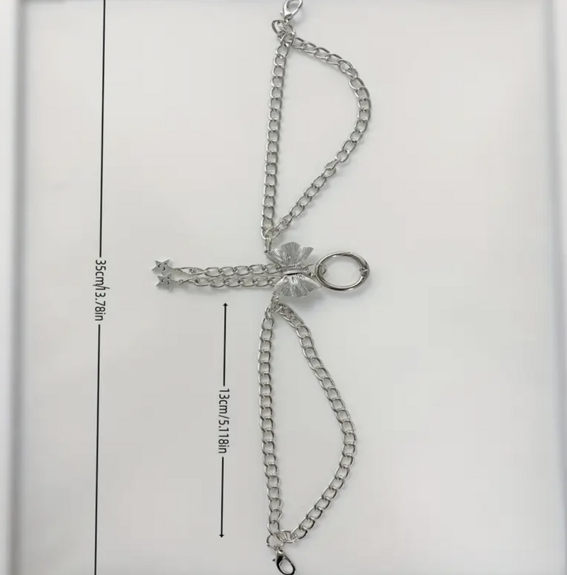 Boot Bling - Silver Bow -1pc