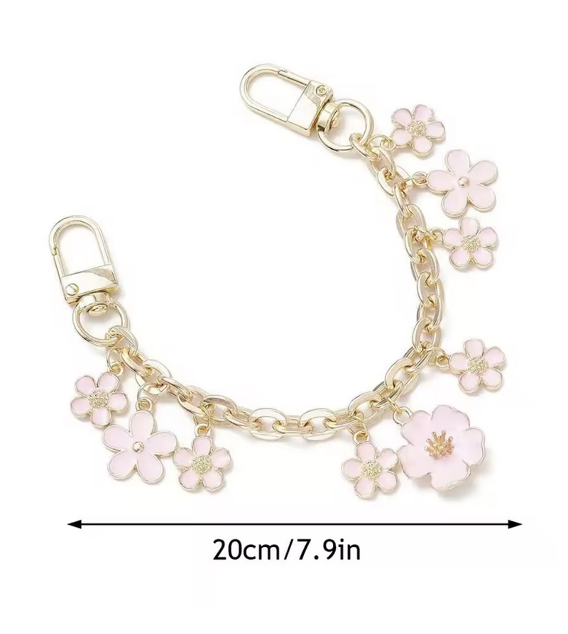 Pink Flower Purse Charm - Designer Inspired