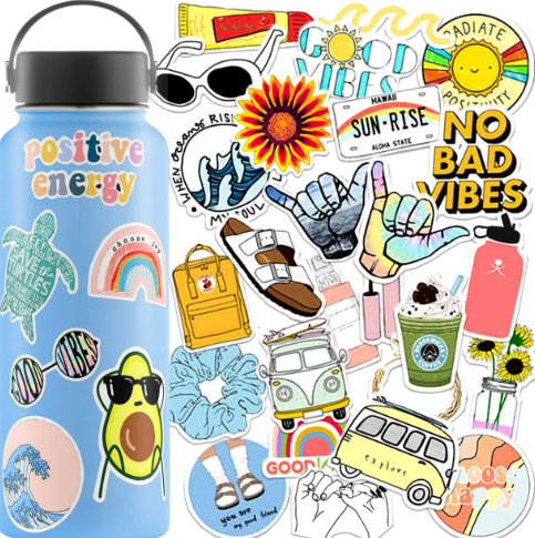 Fun Waterproof Vinyl Sticker Asst