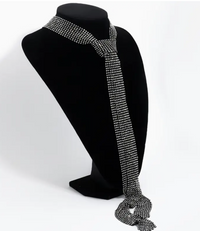 Rhinestone Chainmail Double Tie Necklace