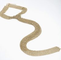 Rhinestone Chainmail Double Tie Necklace