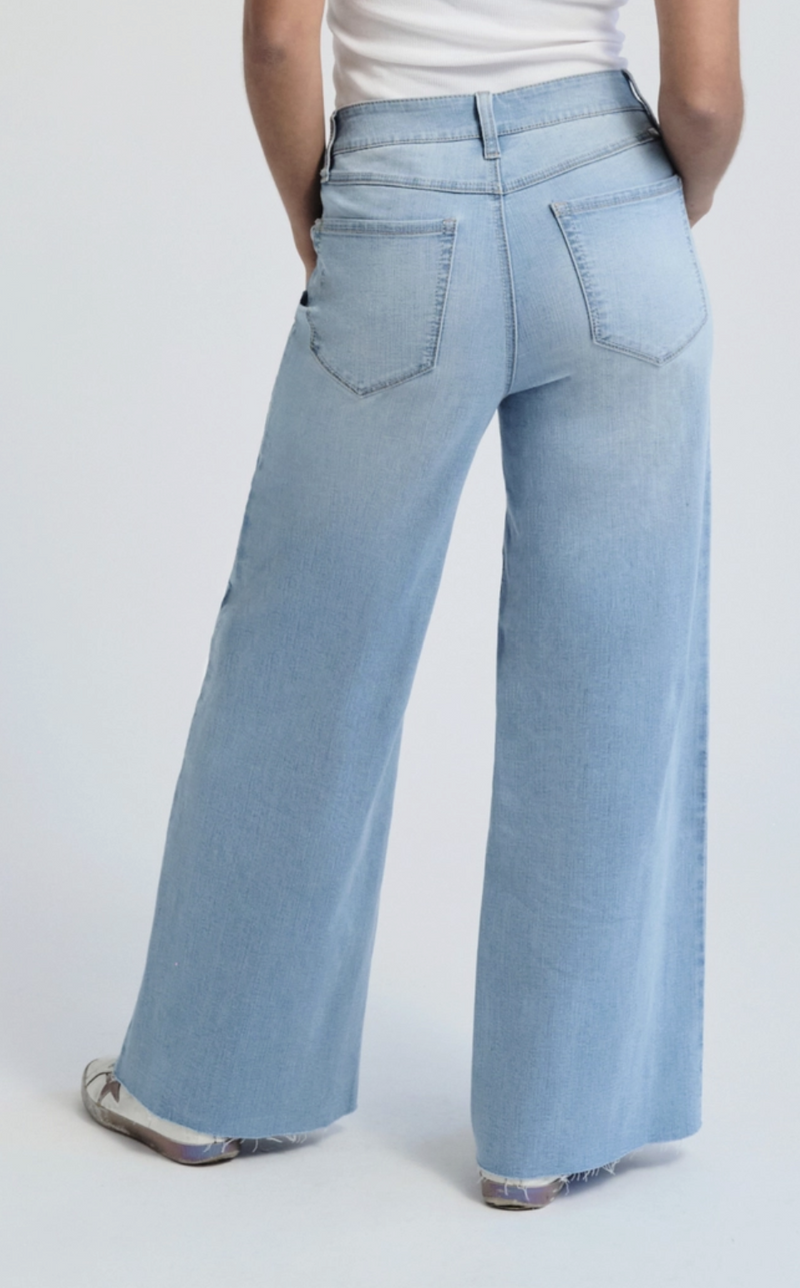 High Rise Wide Leg Crop Tuxedo Jeans