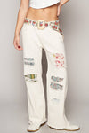 Floral Beaded Buckle Belt