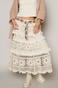 Floral Beaded Buckle Belt