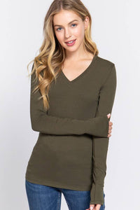 Long Sleeve V-neck Top