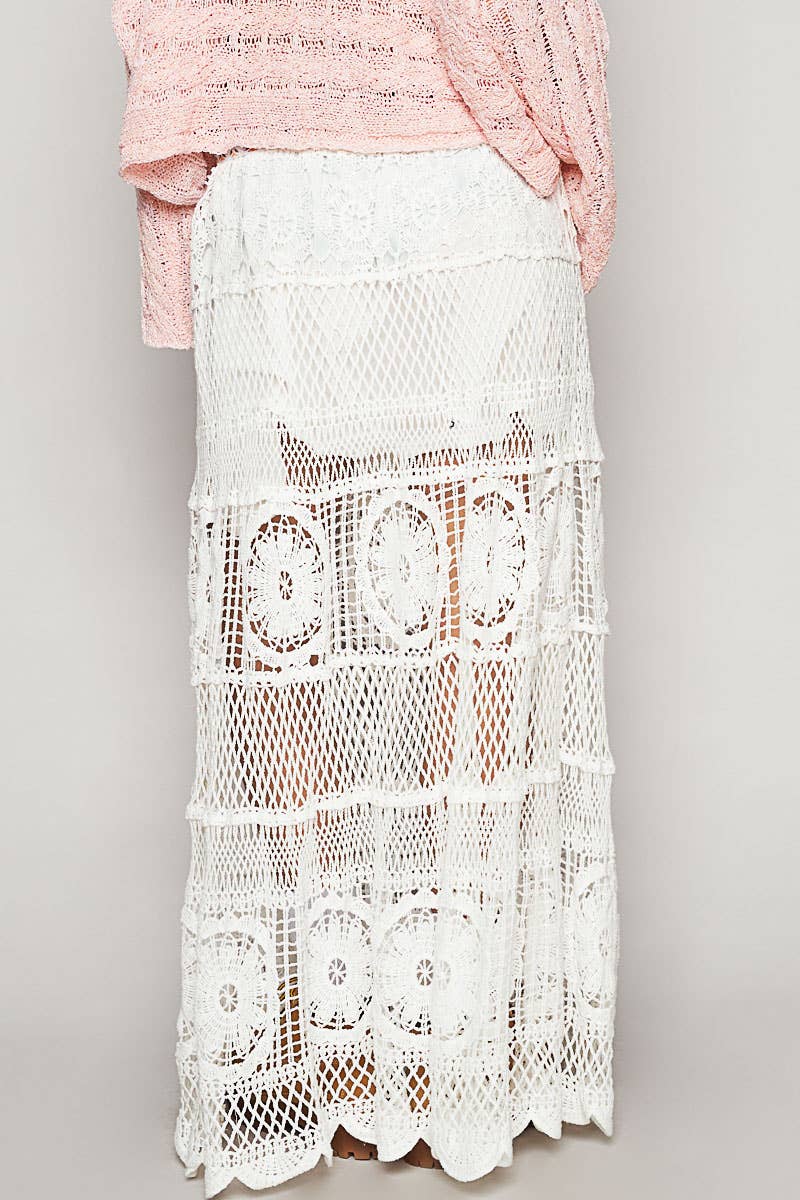 Long Crochet A-Line Boho Skirt