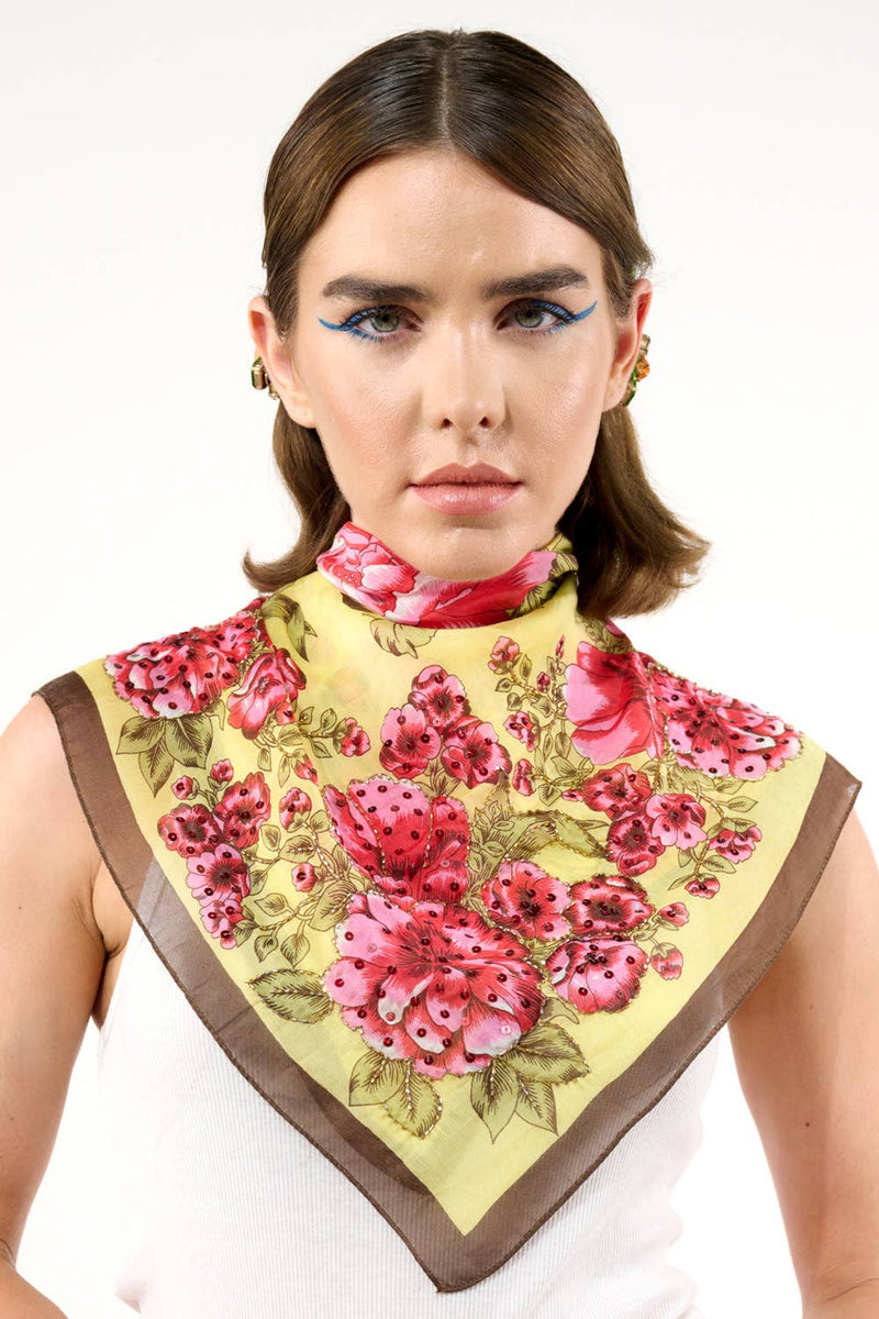Beauty Hand Embellished Bandana Scarf