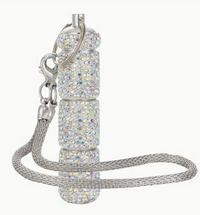 Rhinestone Triple Pill Holder Keychain with Strap
