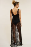 Sheer Lace Overlay Bodysuit Dress