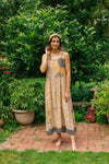 Milk & Honey Bohéme Long Maxi Slip Dress w/ Bee & Sunflowers