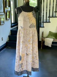 Milk & Honey Bohéme Long Maxi Slip Dress w/ Bee & Sunflowers