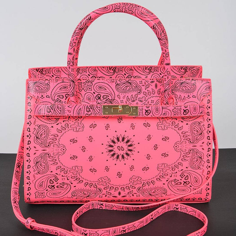 Neon Bandana Print Tote Bag