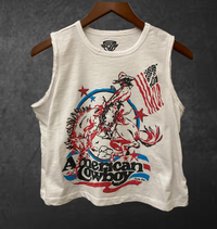 American Cowboy 80's Muscle Crop Tank Top