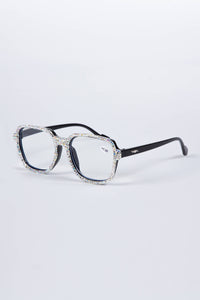 Handmade Large Frame Square AB Rhinestone Readers
