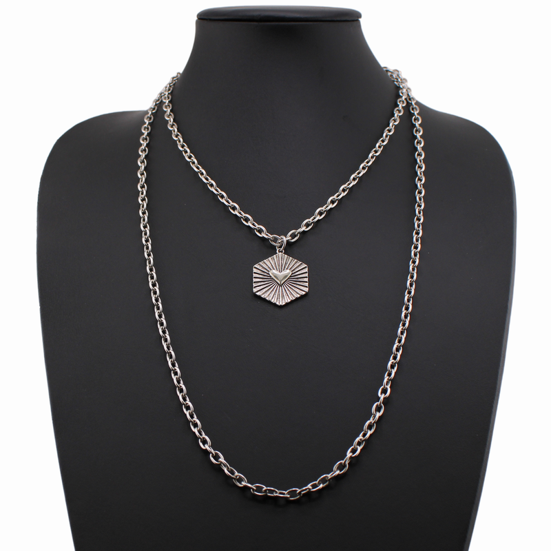 "I Don't Give a Fuck" Shining Heart Essential Necklace