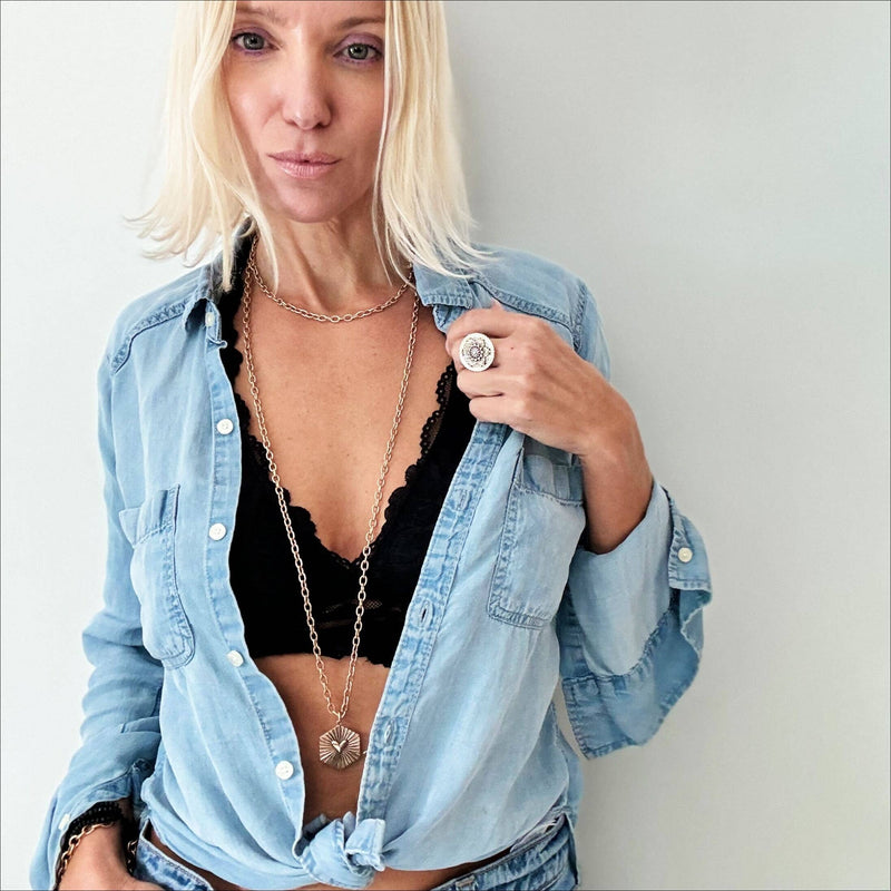 "I Don't Give a Fuck" Shining Heart Essential Necklace