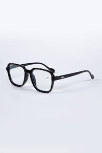 Black Rhinestone Large Frame Round Readers
