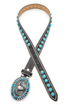 Long Horn Buckle Turquoise Pave Stone Western Belt