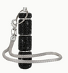 Rhinestone Triple Pill Holder Keychain with Strap