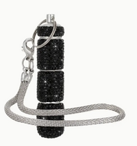 Rhinestone Triple Pill Holder Keychain with Strap