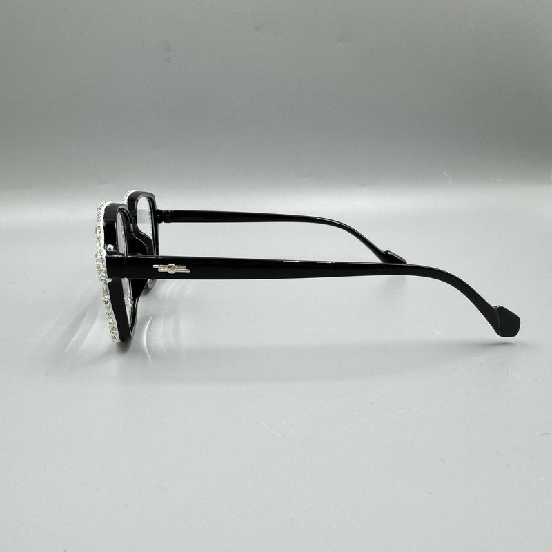 Handmade Large Frame Square AB Rhinestone Readers
