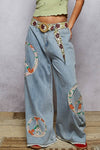 Flower Belt with Wood Beaded Buckle