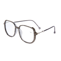 Grey Handmade Rhinestone Large Frame Round Reader