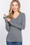 Long Sleeve V-neck Top