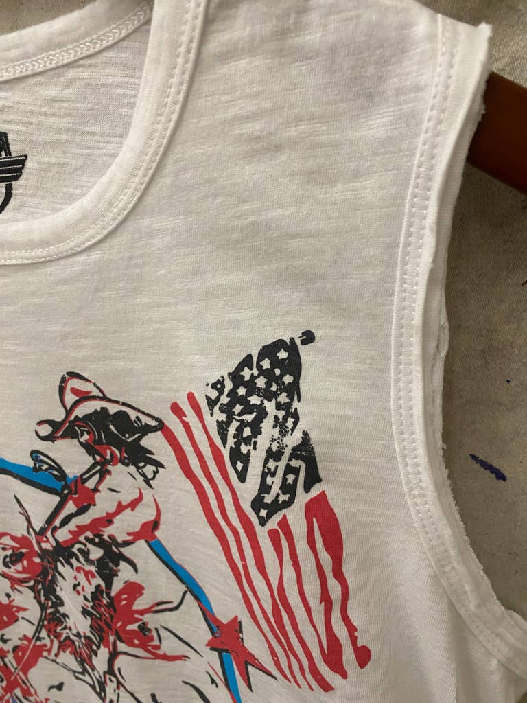 American Cowboy 80's Muscle Crop Tank Top